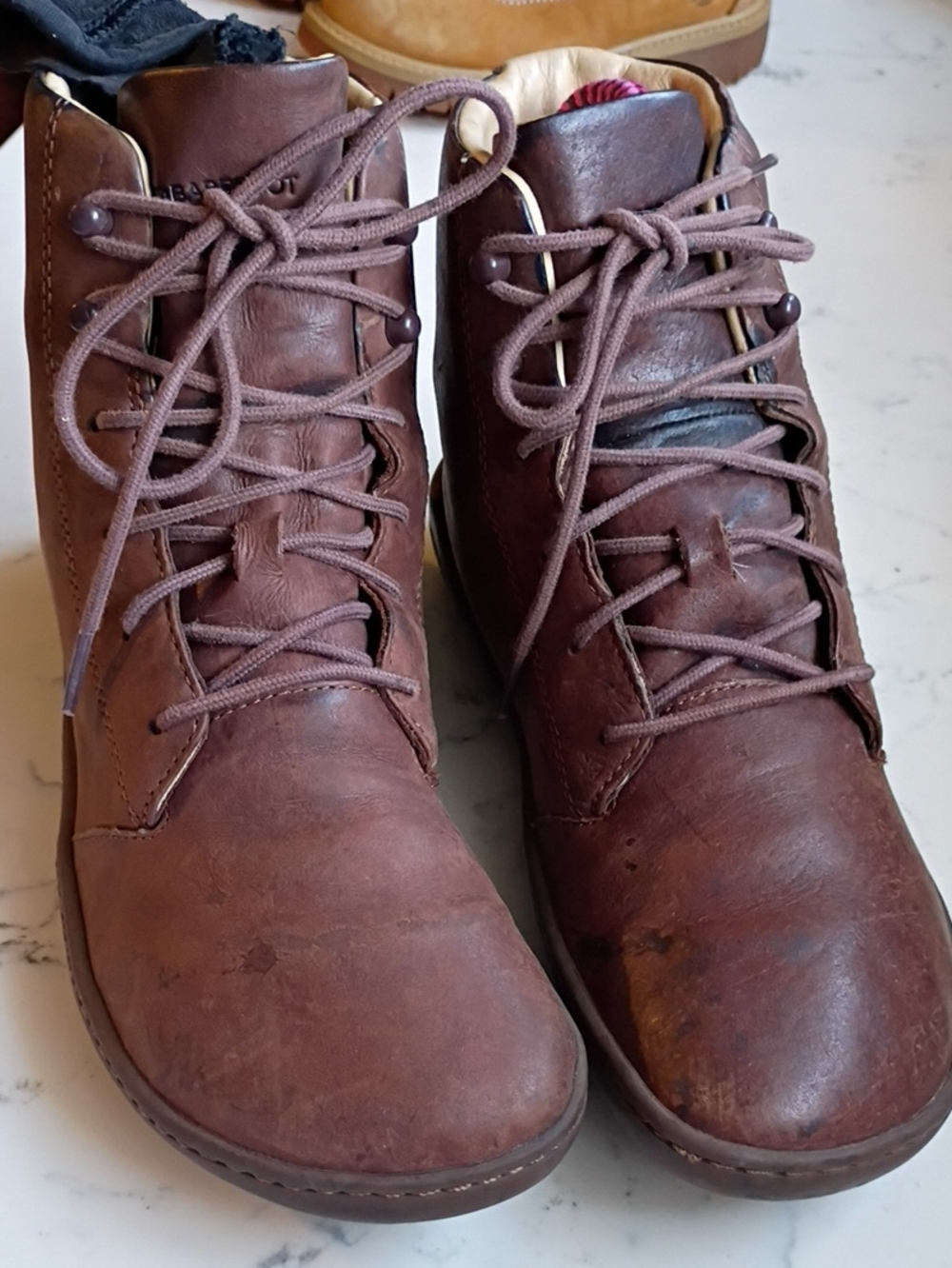 Vivo Barefoot Brown Lace-Up Leather Ankle Boots